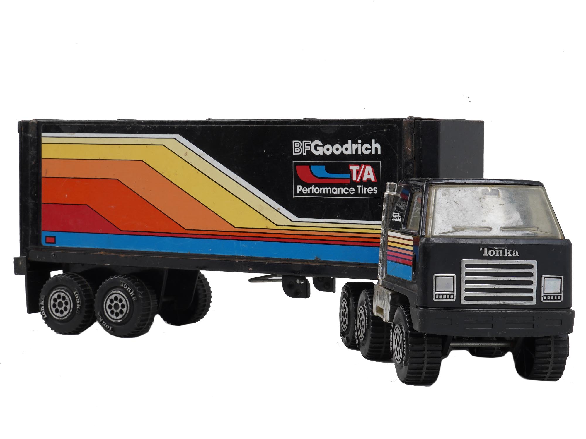 TONKA LONG HAUL RIG BF GOODRICH TRUCK AND TRAILER PIC-0